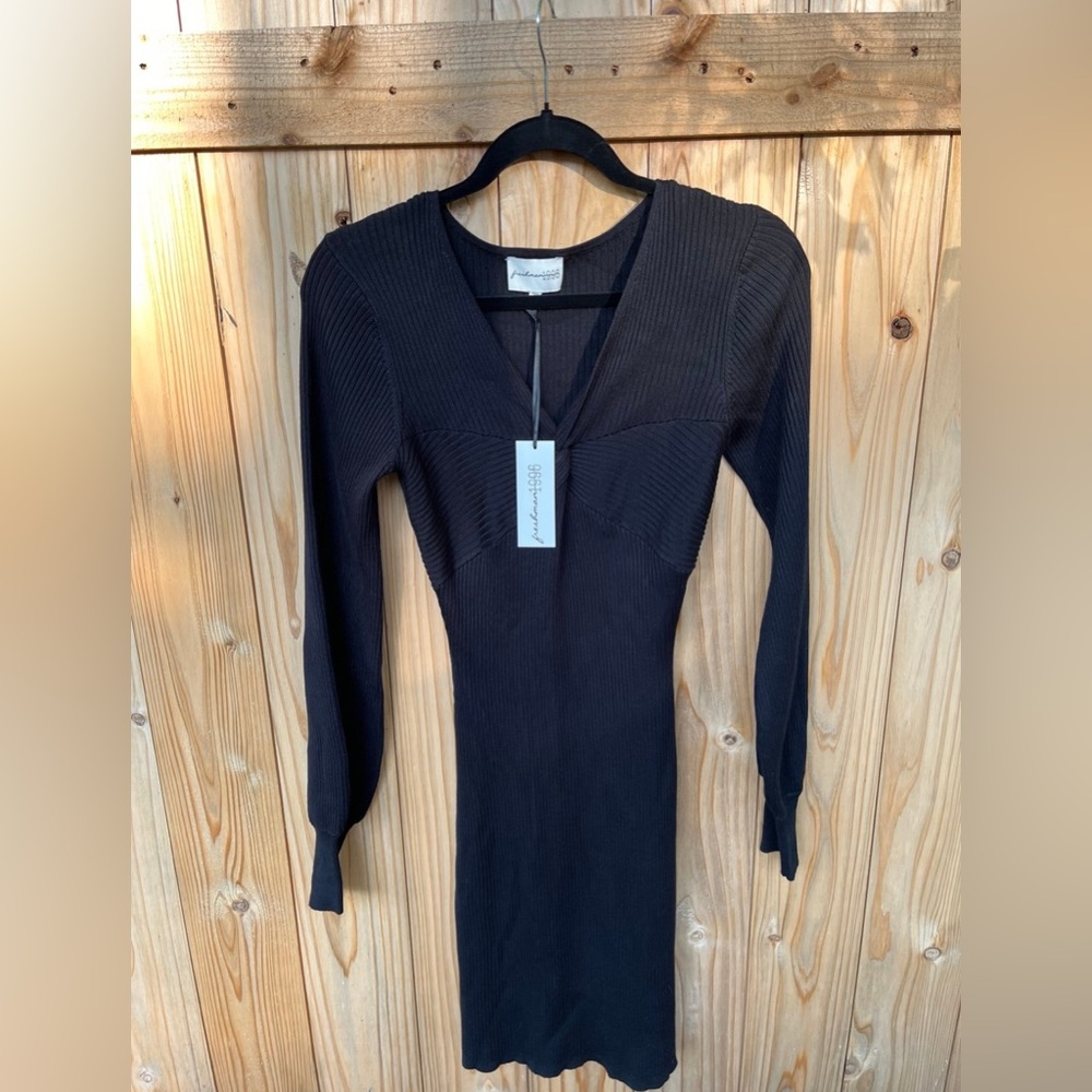 NWT Freshman 1996 Little Black Bodycon Mini Sweater Dress Size S